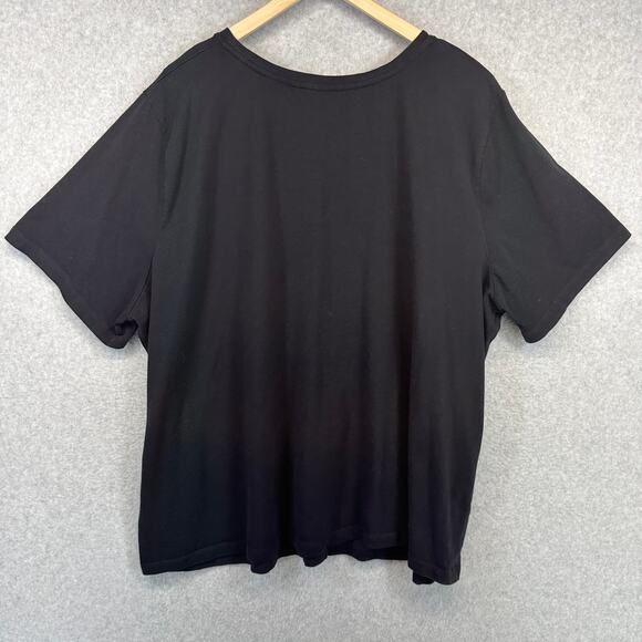 Liz & Me Top Womens Size 2X Black 100% Cotton Short Sleeve Sequins Pullover - Picture 2 of 10